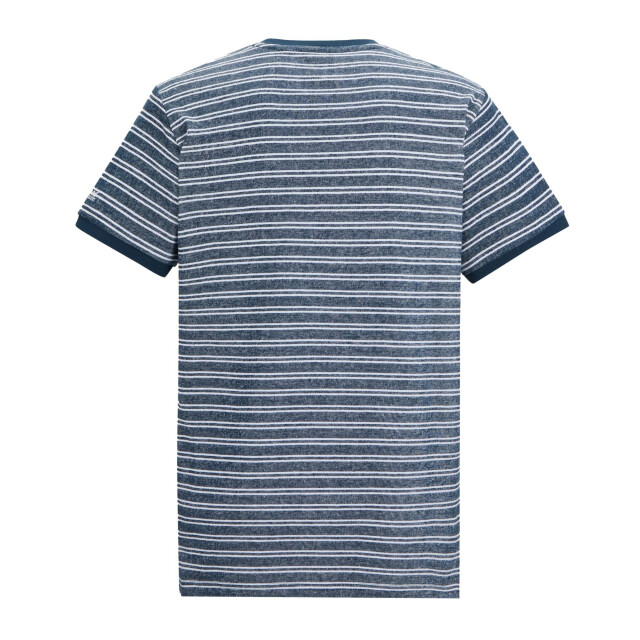 Regatta Heren benlin gestreept t-shirt UTRG12580_moonlightdenimgreywhite large