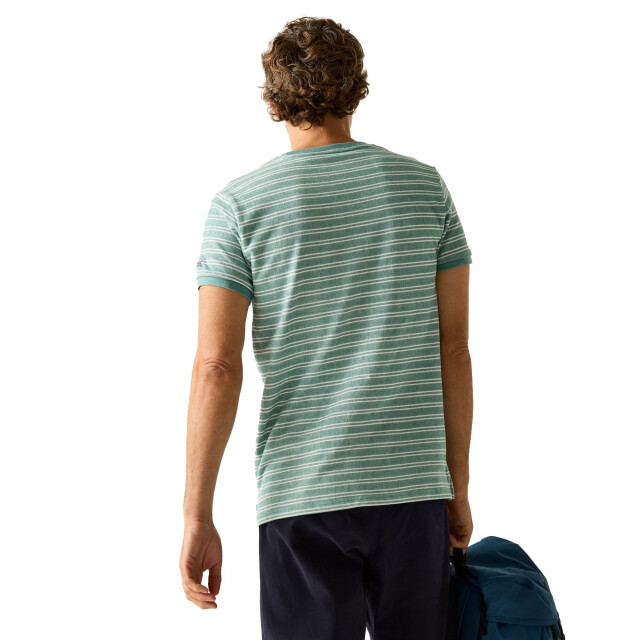 Regatta Heren benlin gestreept t-shirt UTRG12580_arcticwhite large