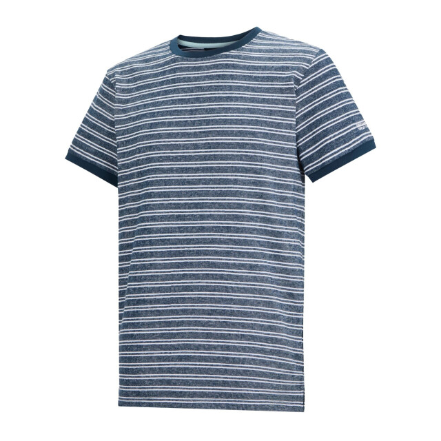 Regatta Heren benlin gestreept t-shirt UTRG12580_moonlightdenimgreywhite large