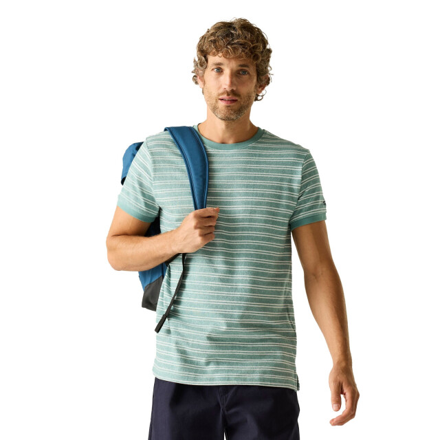 Regatta Heren benlin gestreept t-shirt UTRG12580_arcticwhite large