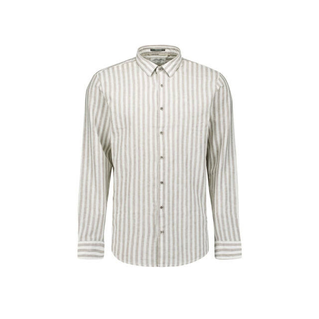 No Excess Shirt vertical big stripe with linen zand dessin 5309.06.0020 large