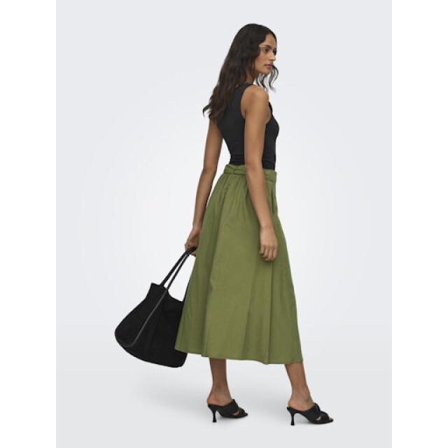 Jacqueline de Yong milan linen hw belted skirt wvn 15366394 olive drab 06415.368.0156 large