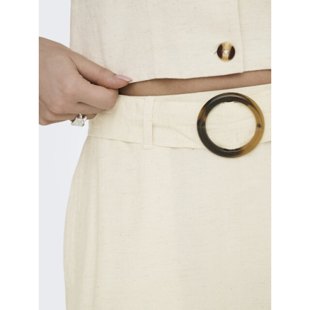 Jacqueline de Yong milan linen hw belted skirt wvn 15366394 oatmeal 06415.941.0156 large
