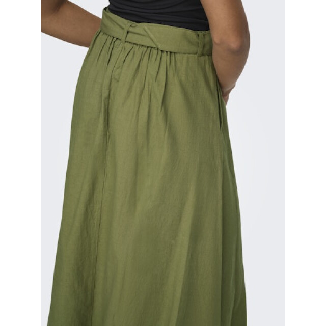 Jacqueline de Yong milan linen hw belted skirt wvn 15366394 olive drab 06415.368.0156 large