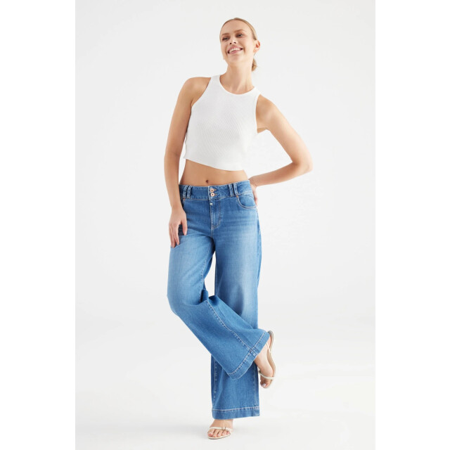 Cup of Joe Carlotta wide leg jeans medium blue COJ Carlotta MediumBlue large