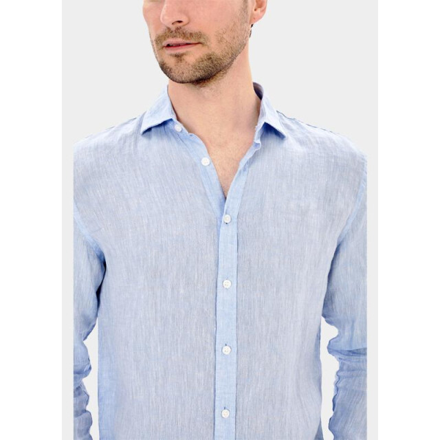 Blue Coast Casual hemd lange mouw 100% linnen, regular fit 118l/0015 celeste 184883 large
