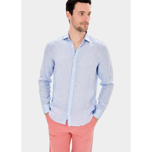 Blue Coast Casual hemd lange mouw 100% linnen, regular fit 118l/0015 celeste 184883 large