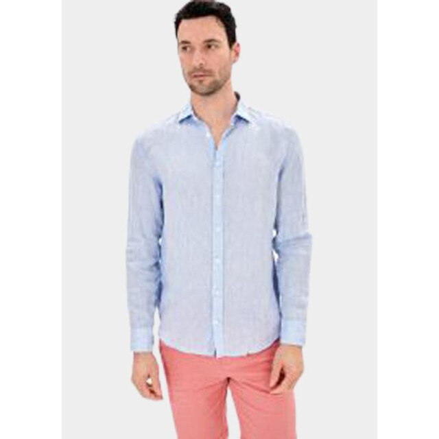 Blue Coast Casual hemd lange mouw 100% linnen, regular fit 118l/0015 celeste 184883 large