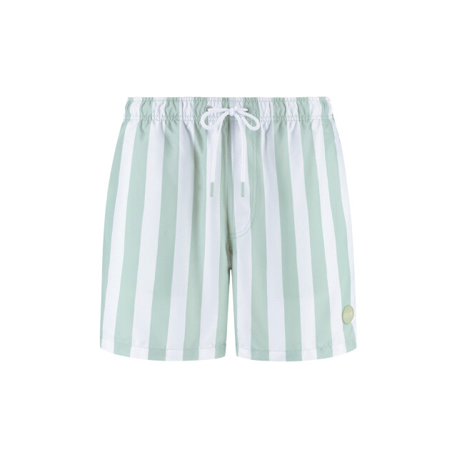 Shiwi Heren zwemshort broad stripe lichtgroen/wit 1441100200-7810 large