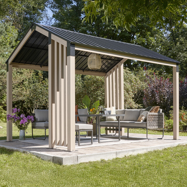 Sojag Lito 1012 paviljoen van aluminium 3x3,7 m houtlook 3577792 large