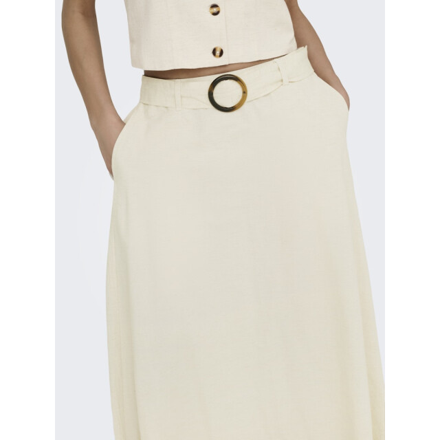 Jacqueline de Yong Jdymilan linen hw belted skirt wvn dia beige 4479.05.0004 large
