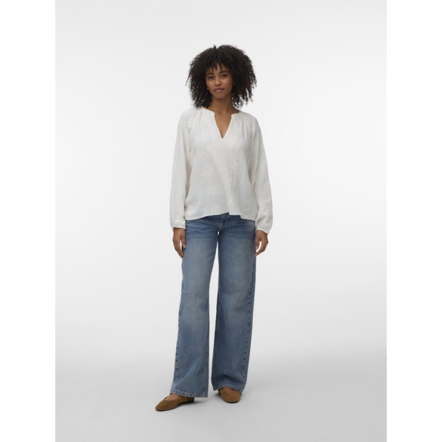 Vero Moda Vmnatali ls emb top wvn noos off-white 4389.02.0036 large