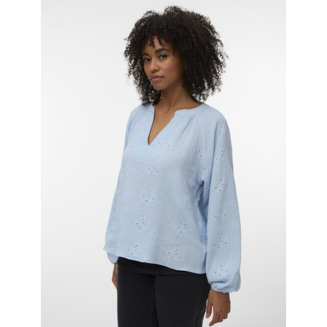 Vero Moda Vmnatali ls emb top wvn noos licht 4389.31.0017 large