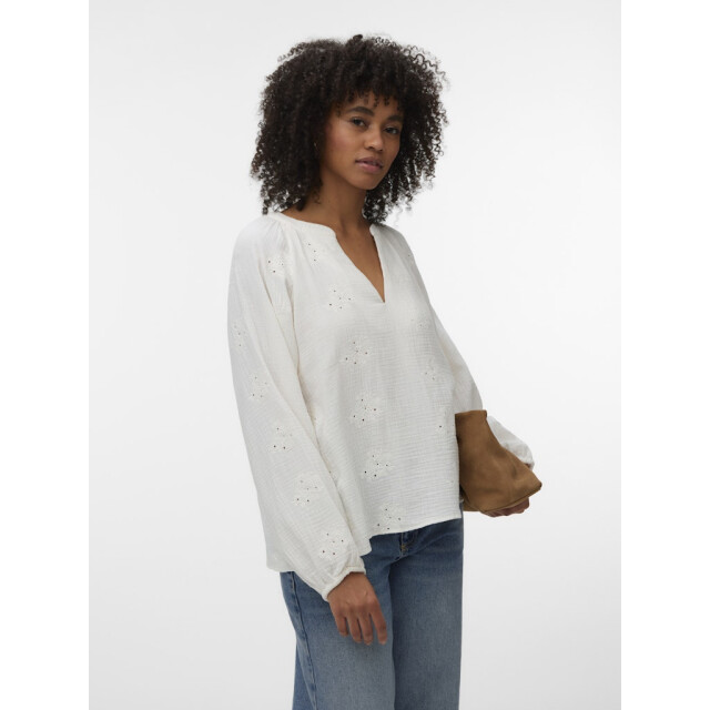 Vero Moda Vmnatali ls emb top wvn noos off-white 4389.02.0036 large