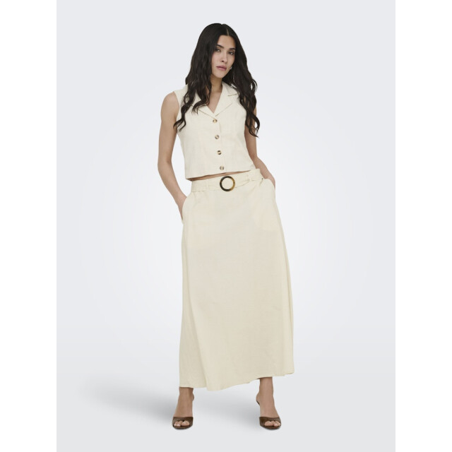 Jacqueline de Yong Jdymilan linen hw belted skirt wvn dia beige 4479.05.0004 large
