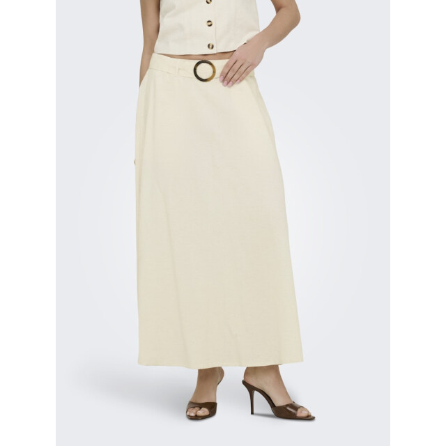 Jacqueline de Yong Jdymilan linen hw belted skirt wvn dia beige 4479.05.0004 large