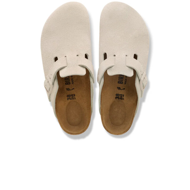 Birkenstock Boston suède beige smal voetbed unisex instapper 1031662 large