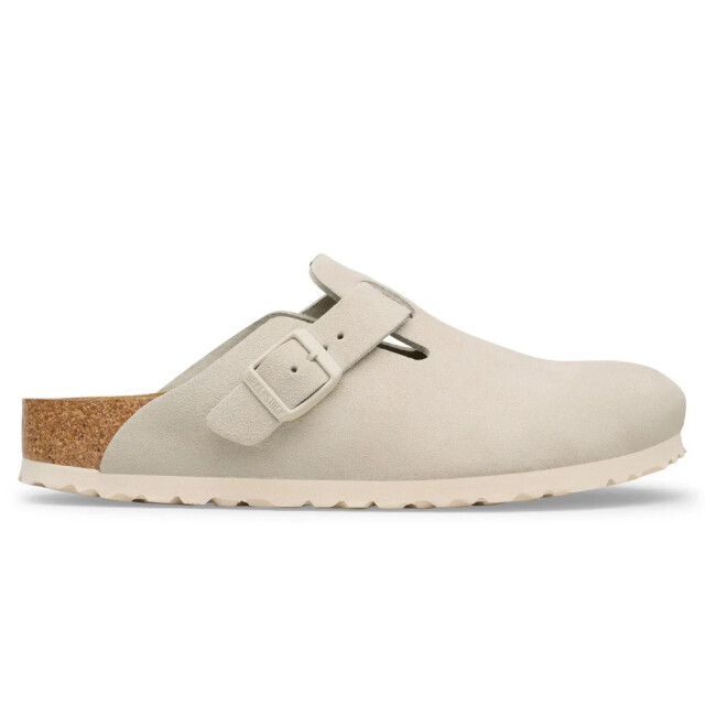 Birkenstock Boston suède beige smal voetbed unisex instapper 1031662 large