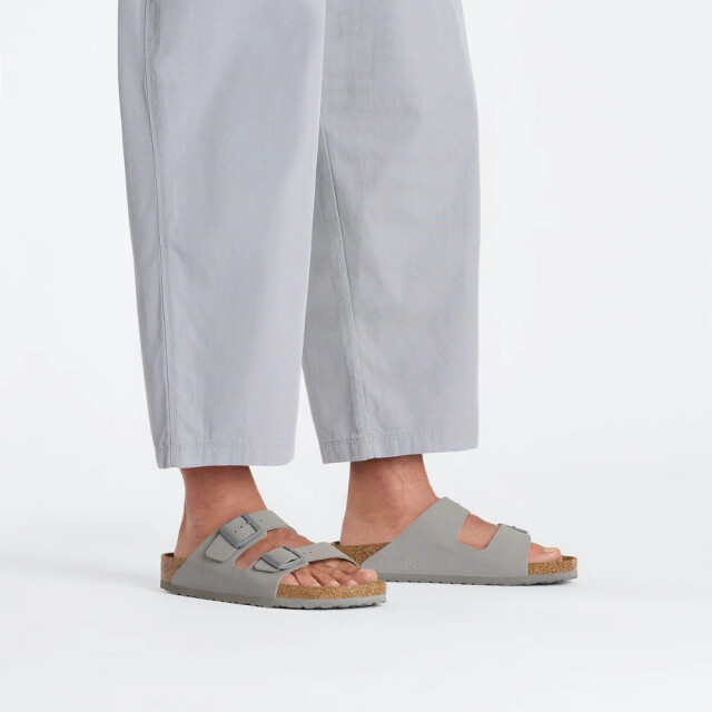 Birkenstock Arizona birko-flor smal voetbed grijze unisex slipper 1027696 large