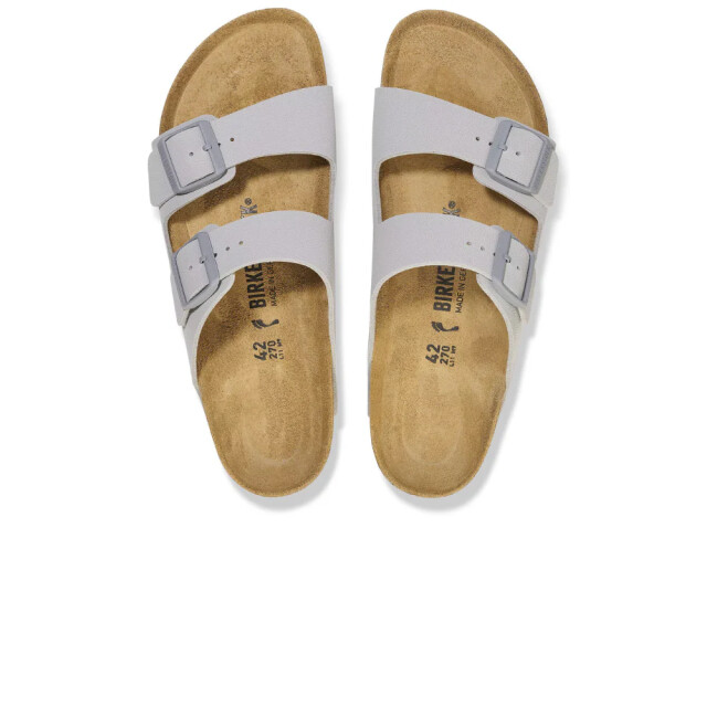 Birkenstock Arizona birko-flor smal voetbed grijze unisex slipper 1027696 large