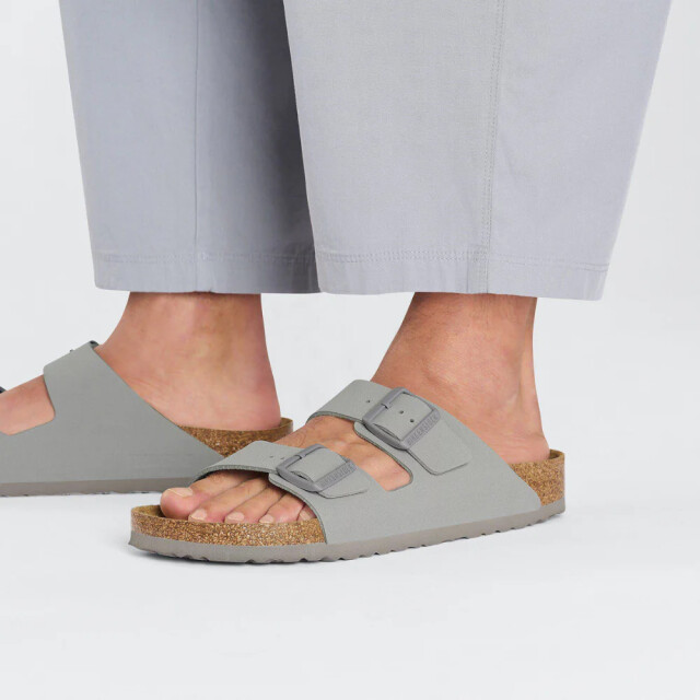 Birkenstock Arizona birko-flor smal voetbed grijze unisex slipper 1027696 large