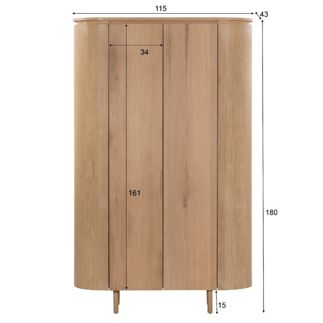 Livingfurn kabinetkast tobago 43x115x180cm 3286003 large