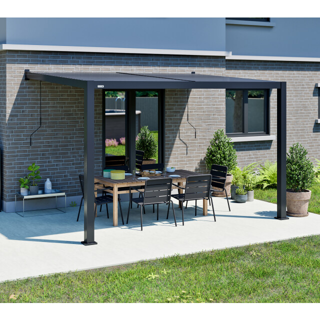 Sojag Wall hana louvre aluminium terrasoverkapping met lamellendak 3579160 large