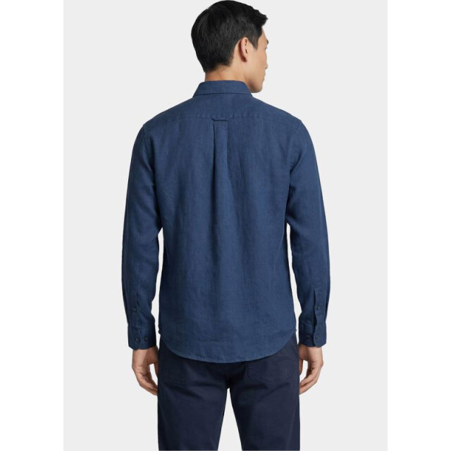 Bos Bright Blue Casual hemd lange mouw linnen shirt 5405.426/235 199756 large