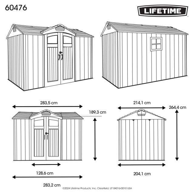 Lifetime Ohio kunststof tuinschuur met vloer 214x284 cm - 3580536 large