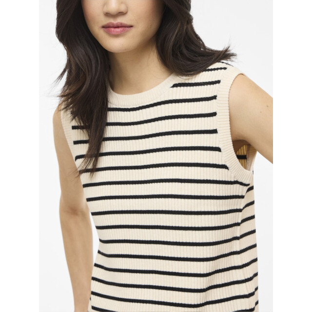 Vila Vimalu rib sl o-neck knit top ecru dessin 4381.08.0016 large