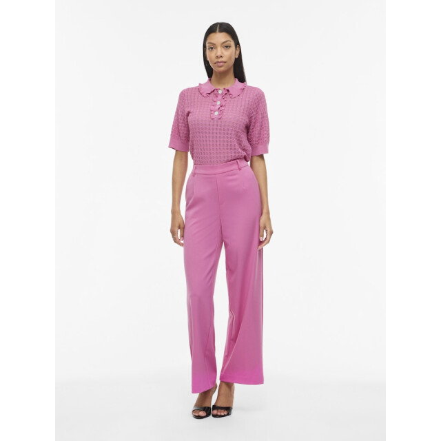 Vila Vinora polo 24 pointelle knit toprc fuchsia 4369.56.0012 large