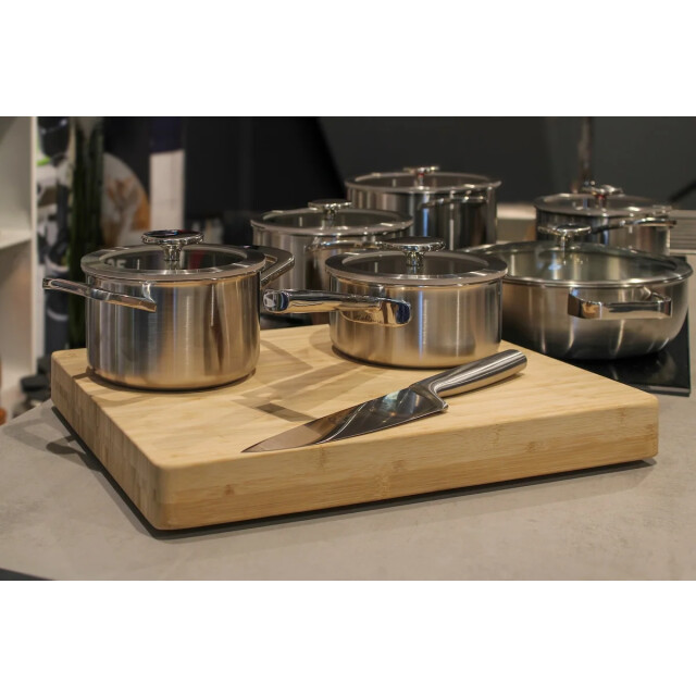 Habonne Allure pannenset downdraft 6 delig 5 ply rvs met glasdeksel 8721249470752 large