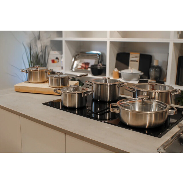 Habonne Allure pannenset downdraft 6 delig 5 ply rvs met glasdeksel 8721249470752 large