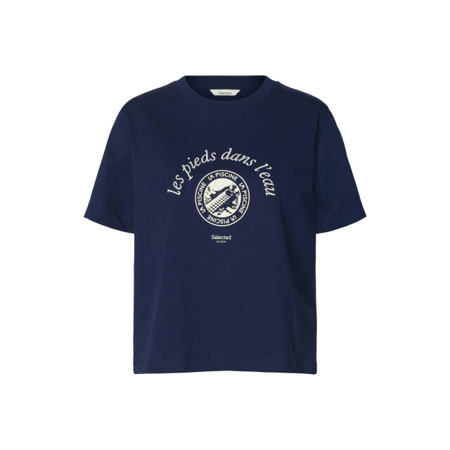 Selected Femme slfelisa ss tee 16101473 ocean cavern egret 06011.211.0099 large