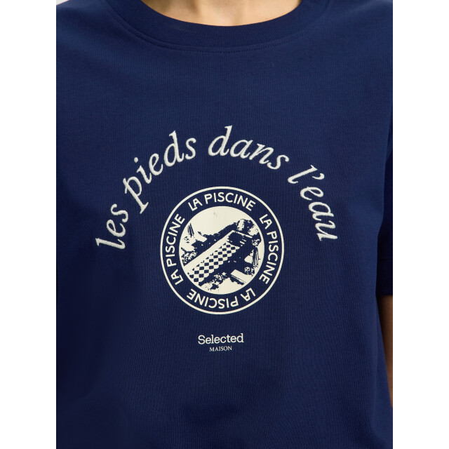 Selected Femme slfelisa ss tee 16101473 ocean cavern egret 06011.211.0099 large