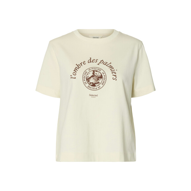Selected Femme slfelisa ss tee 16101473 egret potters clay 06011.198.0204 large