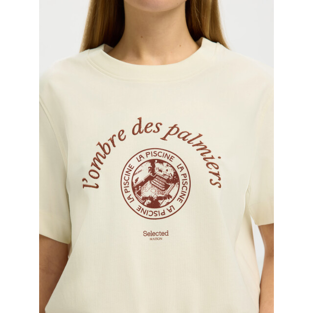 Selected Femme slfelisa ss tee 16101473 egret potters clay 06011.198.0204 large