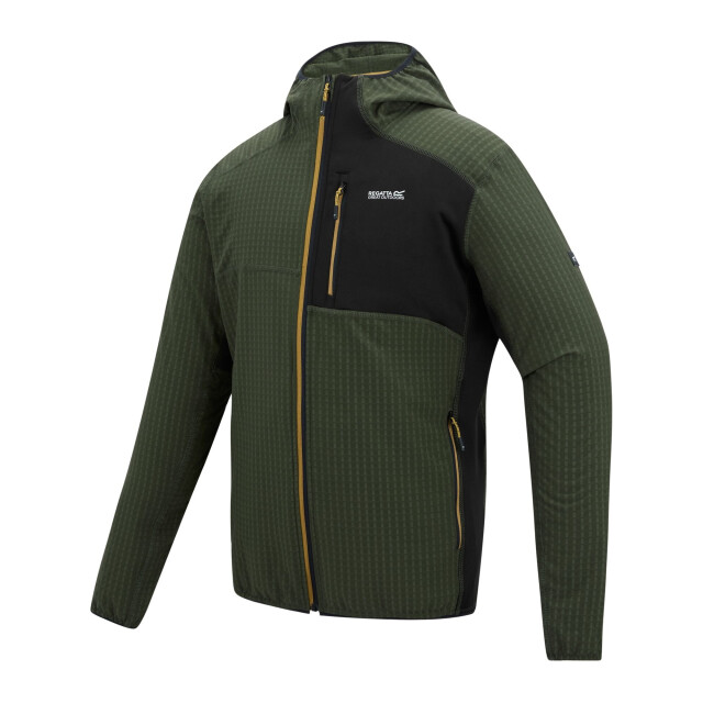 Regatta Heren alven full zip fleecejack UTRG12858_darkkhakiblack large
