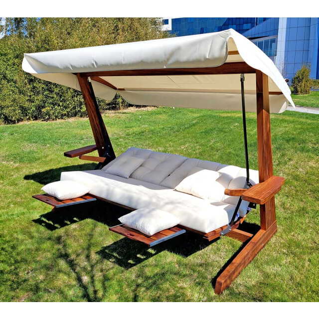 Westmann 4-persoons houten verandaschommel luna 2600 creme 3585423 large