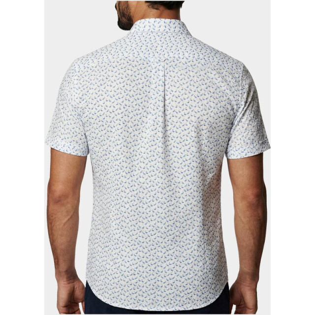 R2 Amsterdam Casual hemd korte mouw blue flamingo seersucker shor 132.wspss.032/014 203692 large
