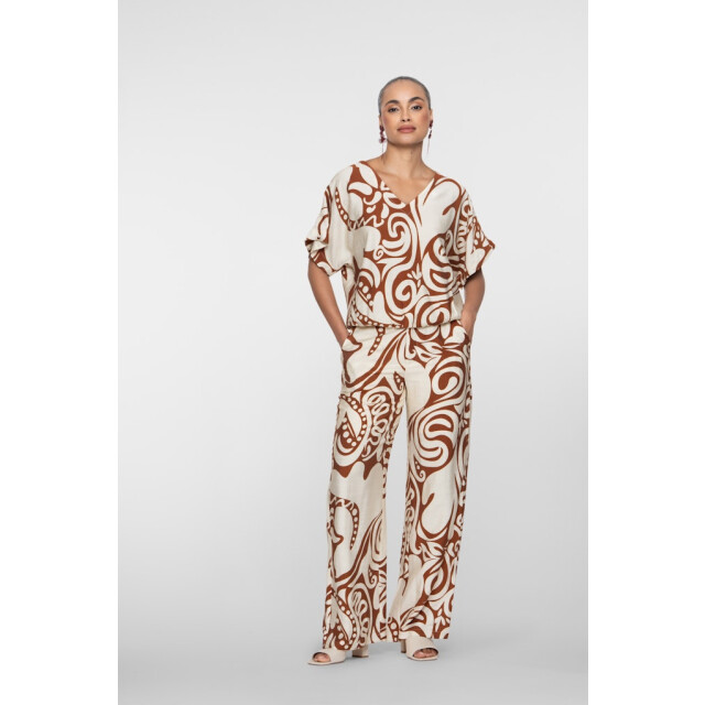 Geisha Top bi-color ecru dessin 4382.08.0034 large