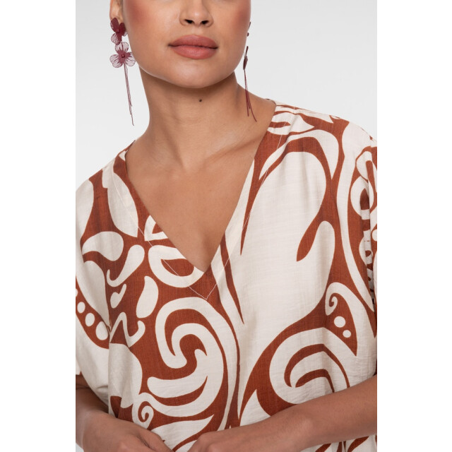 Geisha Top bi-color ecru dessin 4382.08.0034 large