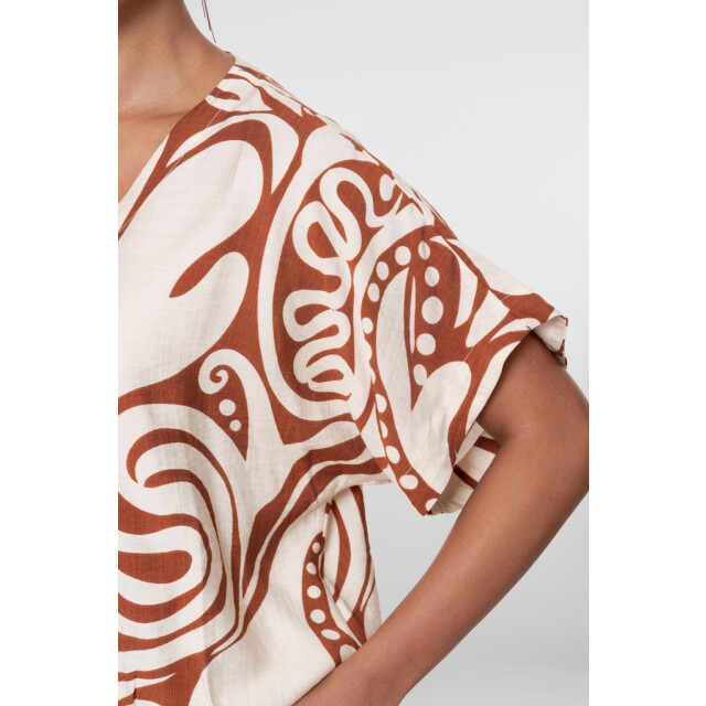 Geisha Top bi-color ecru dessin 4382.08.0034 large