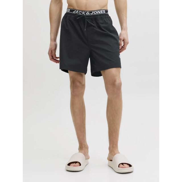 Jack & Jones Heren zwemshort jpstmaui surf dubbele waistband effen 12291404-Black large