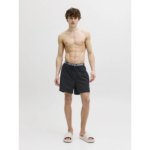 Jack & Jones Heren zwemshort jpstmaui surf dubbele waistband effen 12291404-Black large