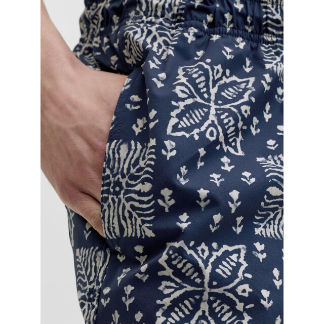 Jack & Jones Heren zwemshort jpstmaui shell geblokt/gebloemd donkerblauw/wit 12291808-Pageant Blue large