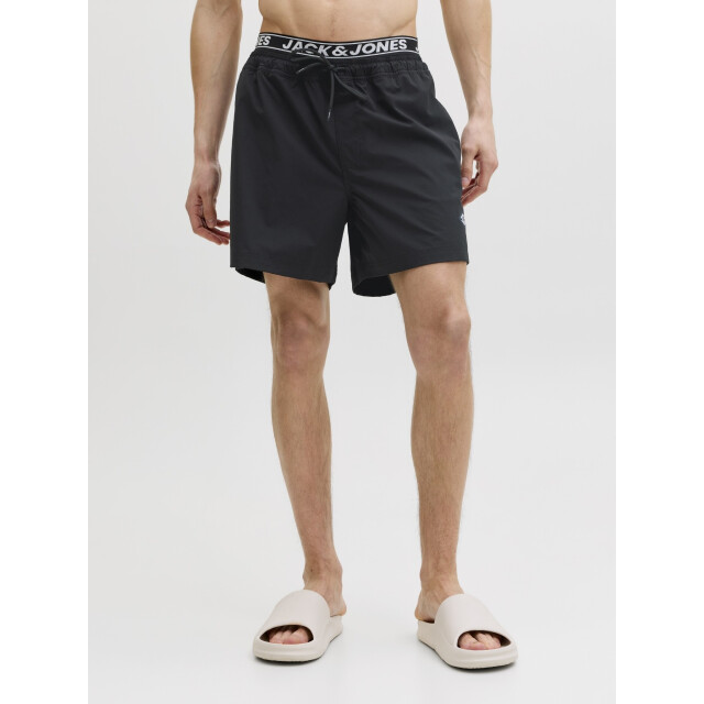 Jack & Jones Heren zwemshort jpstmaui surf dubbele waistband effen 12291404-Black large