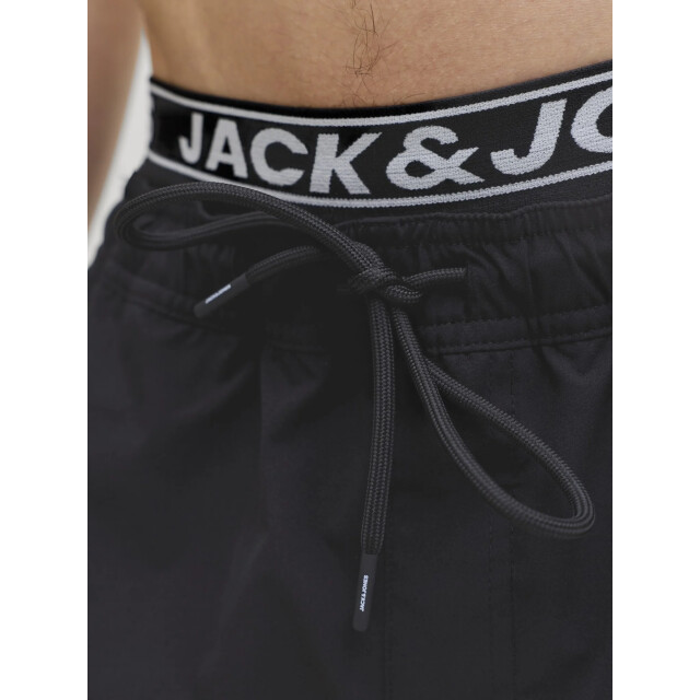 Jack & Jones Heren zwemshort jpstmaui surf dubbele waistband effen 12291404-Black large