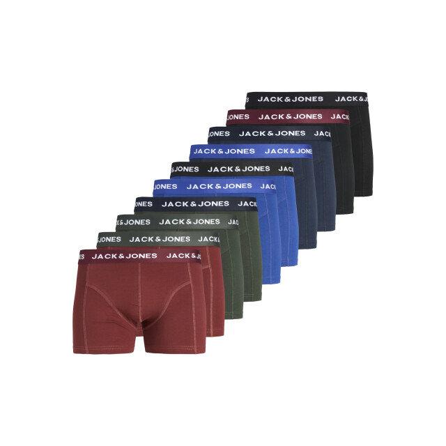Jack & Jones Heren boxershorts trunks jacsolid effen 10-pack multicolor 12189937-Rosin large