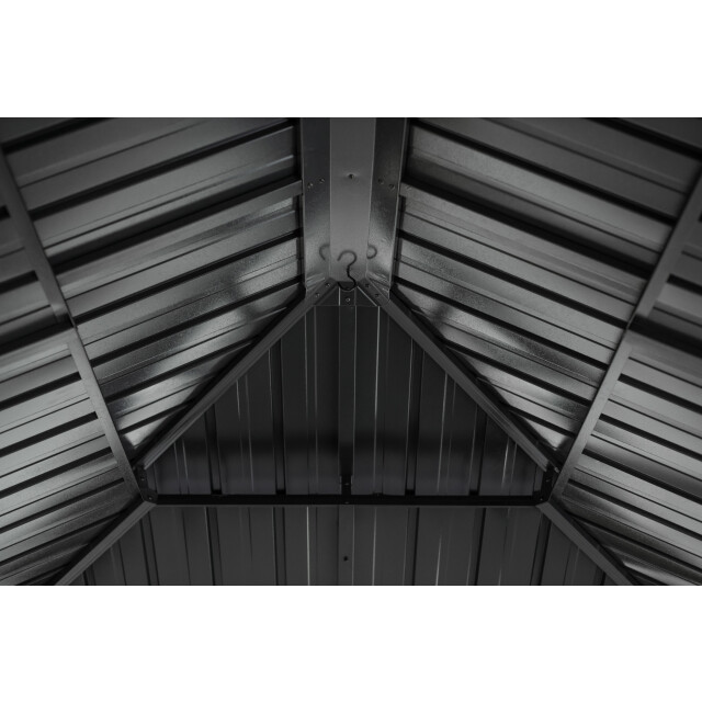 Sojag Fontana aluminium paviljoen met hard dak en muggennet houtlook/ 3585432 large